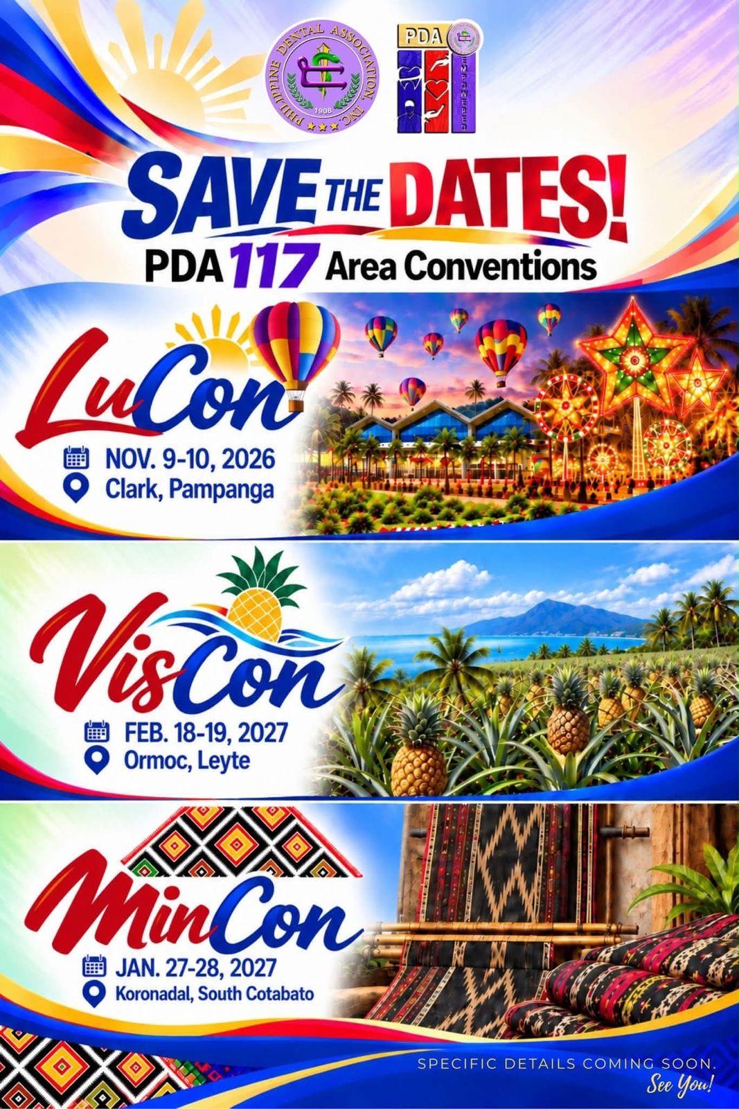 PDA117 Area Conventions save-the-date — LuCon, VisCon, MinCon
