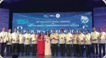 Officers on stage at the opening of the joint Asia Pacific Dental Congress and PDA Annual Convention