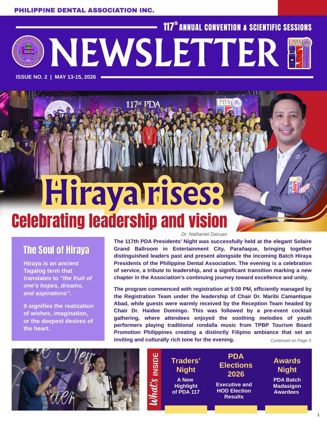 PDA 117th Annual Convention & Scientific Sessions Newsletter, Issue No. 2 — cover