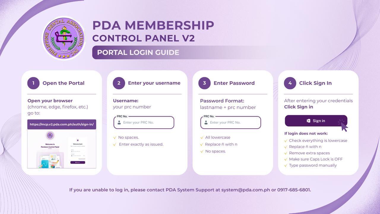 PDA Membership Control Panel — step-by-step portal login and registration guide